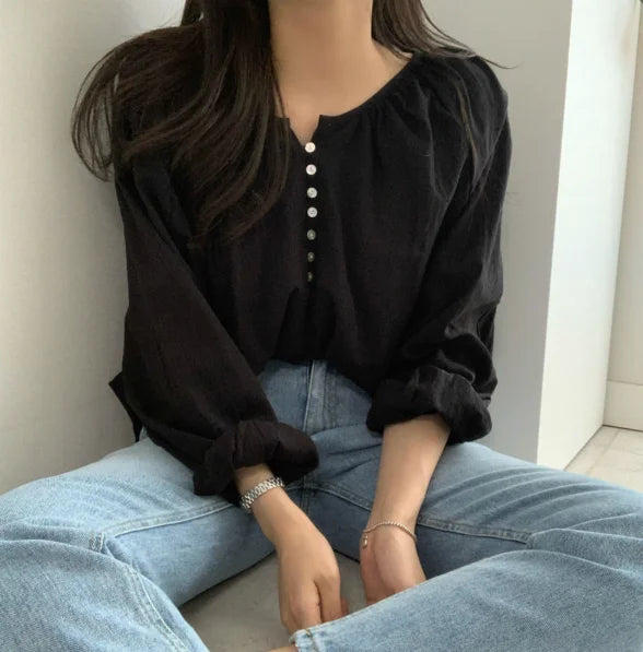 Aovica-Fall Outfits ins style blouse New Spring Vintage White Shirt female Oversize Tops Women Long sleeve Girls Blouse Summer New Women Blouses femme Blusas