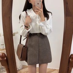 Aovica-Fall Outfits ins style blouse Autumn  white shirt Summer femme Casual loose Women Long sleeve Girls Blouse New Women Blouses Tops Loose Female Blusas