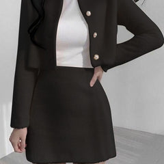 k drama dress to impress New Sweet Gentle Furry Short Temperament Two-Piece Long Sleeve Jacket