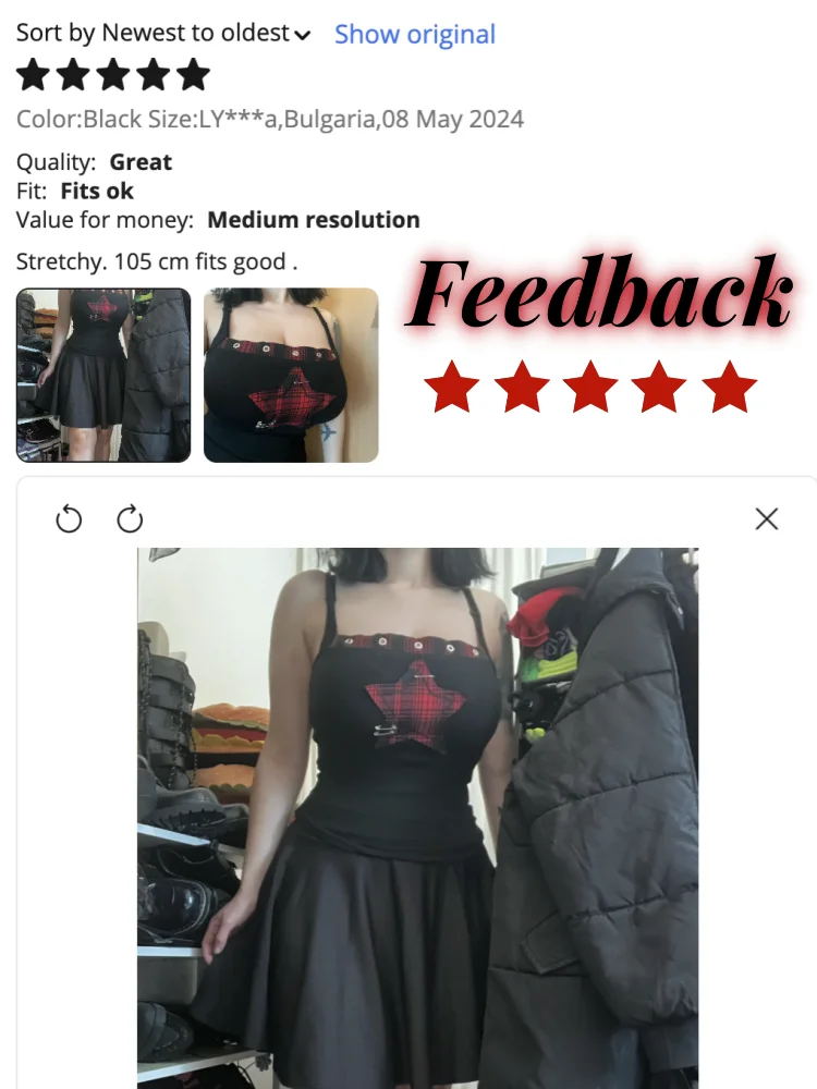 Aovica Streetwear Y2k Camis Women Aesthetic Mall Goth Red Plaid Pentagram Patchwork Crop Tank Tops Harajuku Cyber Punk Clothes