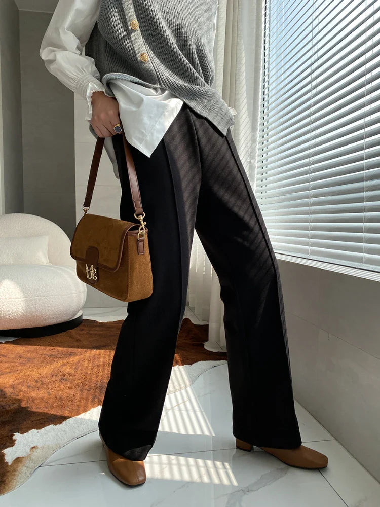 Aovica Casual Women Straight Long Pants 2022 Autumn High Waist Female Streetwear Trouser Fashion Full Length Trousers