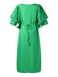 AOVICA- Bohemian Maxi Dress Women Printed Long Maxi Sundress 2024 Fashion Casual Loose Dress Half Sleeve Vintage Robe Oversized
