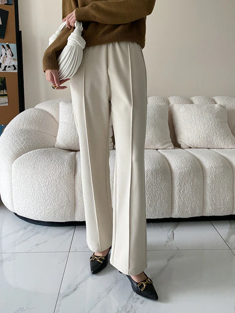 Aovica Casual Women Straight Long Pants 2022 Autumn High Waist Female Streetwear Trouser Fashion Full Length Trousers