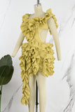 AovicaRed Sexy Solid Patchwork Stringy Selvedge V Neck Irregular Dress Dresses