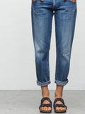 Aovica-Blue Denim Washed Casual Patchwork Jeans