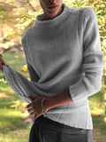 Aovica-zolucky Elegant Long Sleeve Paneled Sweater