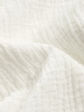 Aovica-White Boho Cotton-Blend Shorts