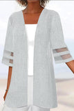 Aovica - White Casual Solid Outerwear