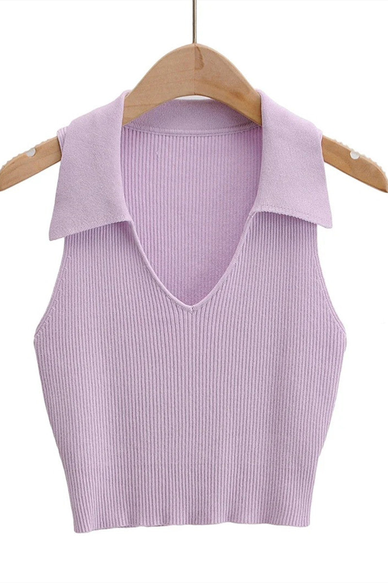 Aovica- Purple Sexy Casual Solid Basic V Neck Tops