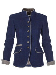 Aovica-zolucky Solid Vintage Blazer Stand Collar Jacket