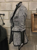Aovica-Gray Elegant Stand Collar Plain Jacket