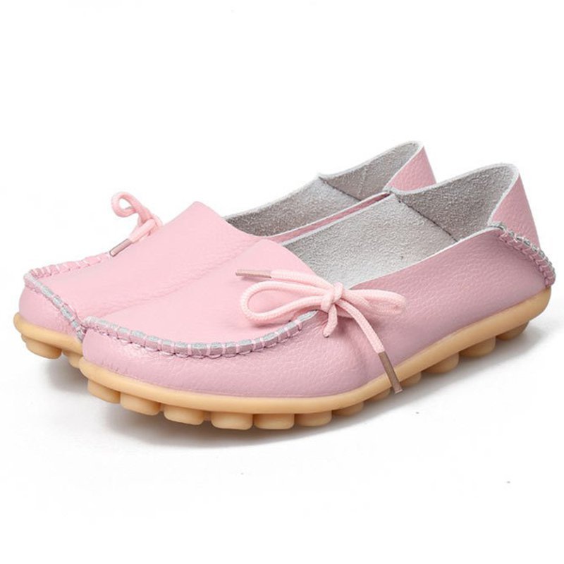 Aovica-Round Toe Slip-On Bowknot Women's Loafers