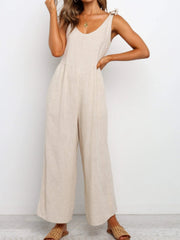 Aovica-Roselinlin Casual Plus Size Sleeveless Jumpsuit Pantsuit Overalls