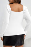 Aovica-African women's clothing Casual Solid Hollowed Out V Neck Plus Size Tops
