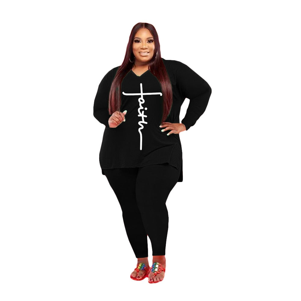 Aovica Plus Size Sets Fall Clothes for Women Two Piece Outfits Loose Top Pants  Casual Tracksuit Jogging Suits Wholesale Dropshipping