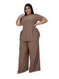 Aovica 2 Piece Sets Womens Pant Sets Plus Size Casual T Shirt And Trouser Loungewear Sets  Outfits
