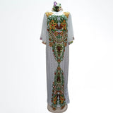 Aovica  Dashiki African Dresses For Women Traditional Floral Embroidered Lace Dress Plus Size Boubou Party Hippie Clothing Long Robe