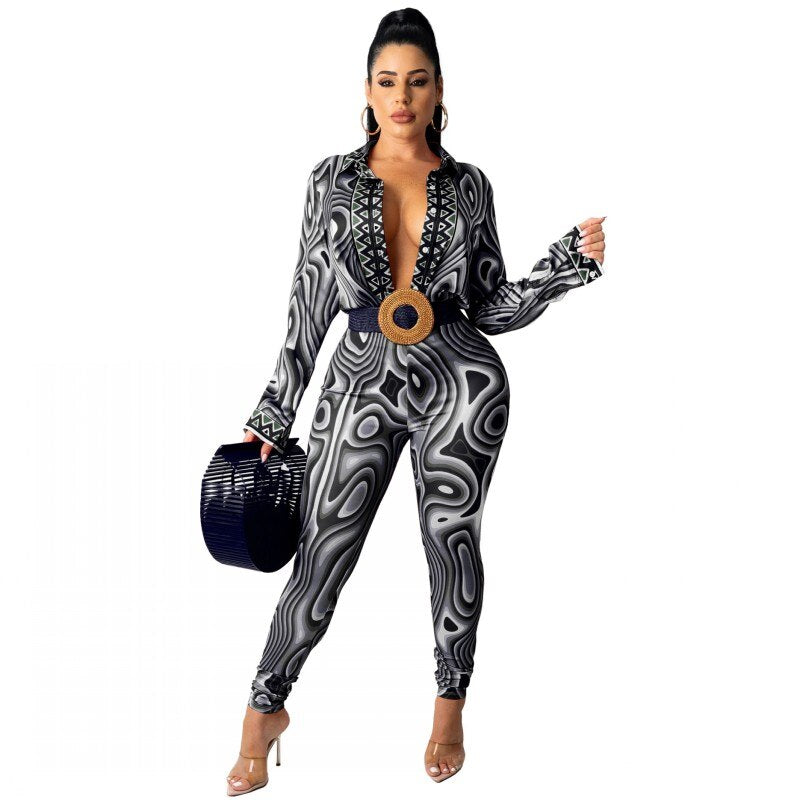No Sashes 2 Piece Set Spring Autumn Women Long Sleeve Shirt Blouse Top And Pants Sets Outfits Tight Fashion Vintage Streetwear