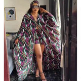 Aovica 2 Piece Set Women Africa Clothes 2023 African Dashiki New Fashion Two Piece Suit Long Tops + Wide Pants Party Big Size For Lady