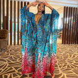 Aovica 2023 African Dashiki New Fashion Two Piece Suit Long Tops + Wide Pants Party Big Size For Lady 2 Piece Set Women Africa Clothes