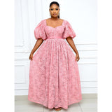 Aovica Women Clothing Plus Size Dresses 2022 New Autumn Prom Elegant Pink Dress Urban Fashion Casual Lady Dress Slit Large 5XL
