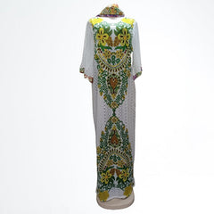 Aovica  Dashiki African Dresses For Women Traditional Floral Embroidered Lace Dress Plus Size Boubou Party Hippie Clothing Long Robe