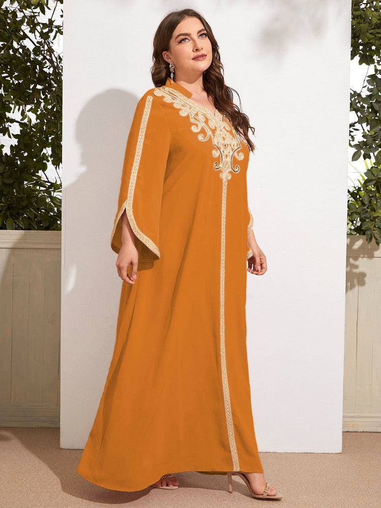 Aovica  Women Elegant Plus Size Large Maxi Dresses 2022 Spring Muslim Turkey Abaya Oversized Long Evening Party Festival Clothing