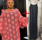 Aovica  4 Colors African Dresses For Women Plus Size Dashiki Fairy Lace Africa Dress Abaya Muslim Long Dress Boubou Robe African Clothes