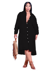 2023 Hot Sale Vintage Fashion Women Long Shirt Dress High Quality Lady Clothes Vintage Chic  Dress Women Shirts Blouses