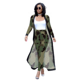 Spring Autumn 2 Piece Set Women Cardigan Long Trench Tops And Bodycon Pant Suit Casual Clothes Boho  Two Piece Outfits