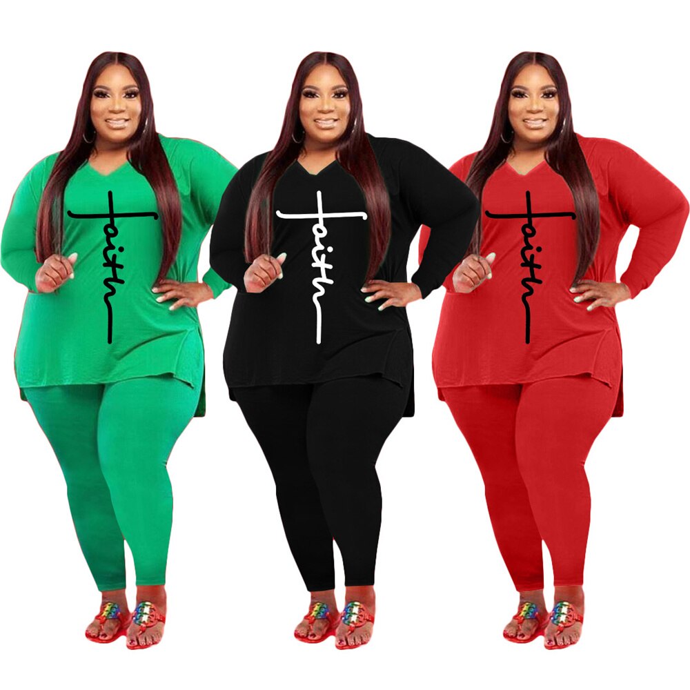 Aovica Plus Size Sets Fall Clothes for Women Two Piece Outfits Loose Top Pants  Casual Tracksuit Jogging Suits Wholesale Dropshipping