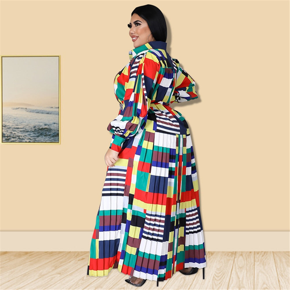 Aovica New Plus Size Dresses for Women 5XL Elegant Lady with Blet Loose  Black Long Sleeve Maxi Shirts Dress Wholesale Dropshipping