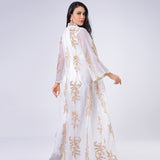 Aovica  White Abaya Dubai Turkey Muslim Hijab Dress Women Caftan Robe 2022 Islamic Clothing Embroidery Mesh Abayas Djellaba Femme