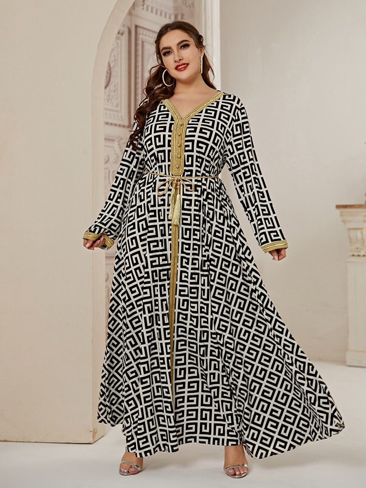 Aovica  Women Plus Size Oversized Maxi Dresses 2023 Spring Casual Elegant Long Sleeve Large Muslim African Evening Party Clothing