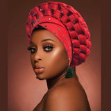 Aovica  New African Auto Gele Aso Oke Headties Muslim Turban Caps Nigerian Wedding Gele Ready To Wear Autogele Head Wraps