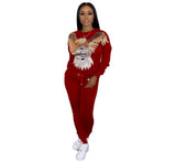2 Two Piece Set Women Track Suit Tops And Pants Hooded Suit Fashion Big Sequins Jogging Femme Sets Two Piece Outfits Sweat Suits