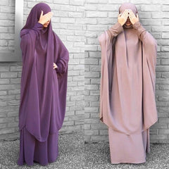 Aovica  Ensemble Femme Musulmane Dubai Turkish Women Khimar 2023 Aid Moubarak Abaya Burka Hijab Dress Islam Prayer Clothing Djellaba