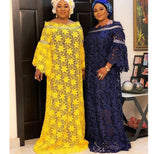Aovica  4 Colors African Dresses For Women Plus Size Dashiki Fairy Lace Africa Dress Abaya Muslim Long Dress Boubou Robe African Clothes