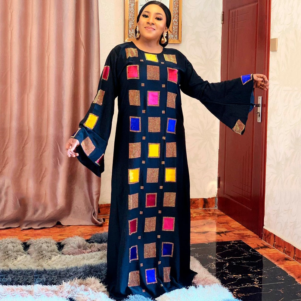 Aovica  2023 Summer New African Dresses For Women Ankara Dashiki Long Dress Bazin Robe Africain Femme Plus Size Boubou Muslim Abayas