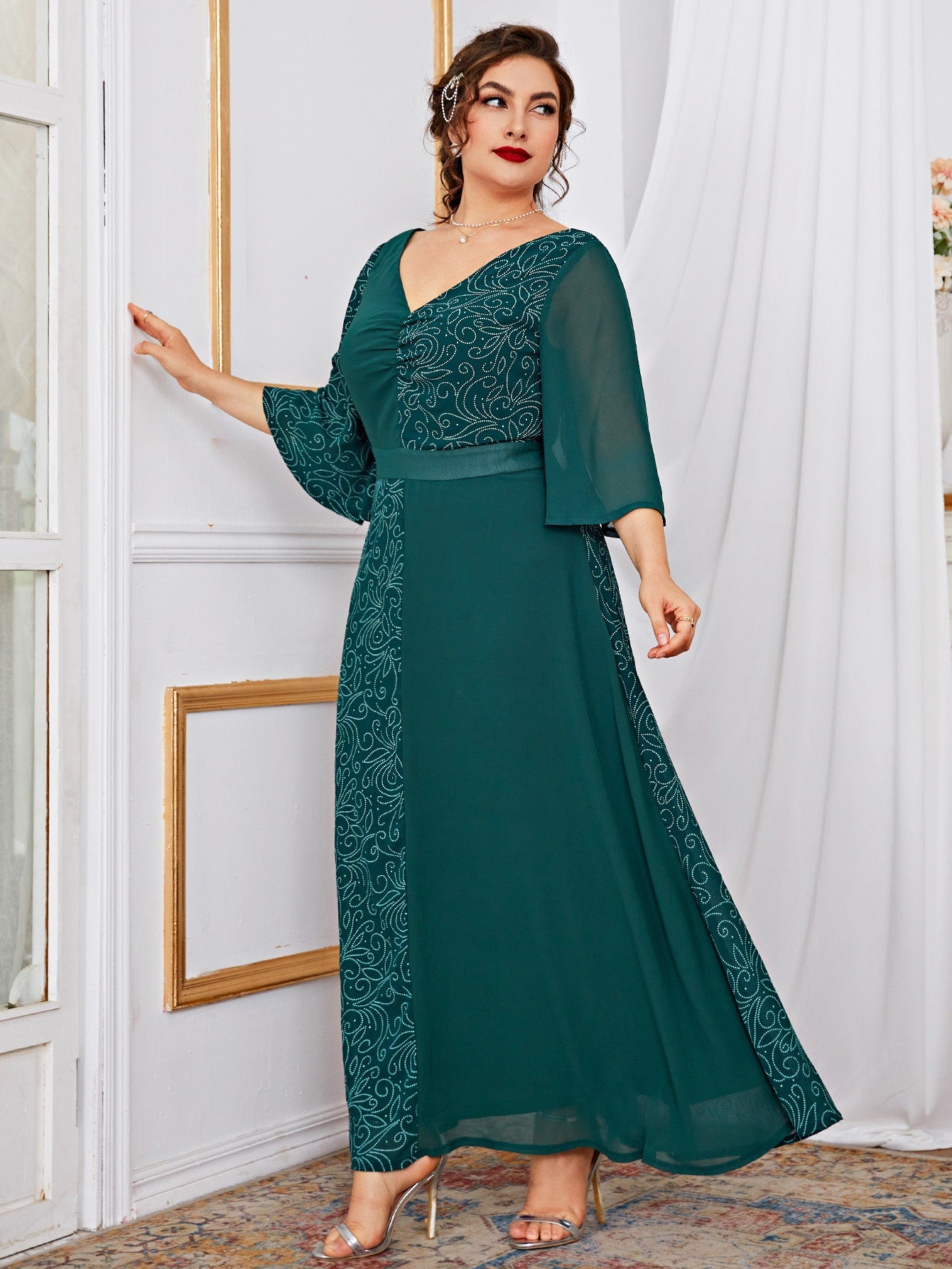 Aovica  Women Plus Size Large Maxi Dresses 2022 Spring Green Long Casual Elegant Evening Party Oversized Muslim Festival Clothing