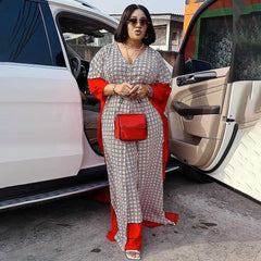 Aovica  2 Piece Set Women Africa Clothes 2023 African Dashiki Print Dress And Pants Suit Plus Size Ankara Boubou Ladies Clothing