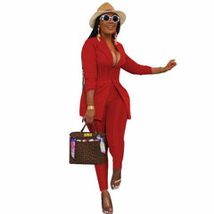 Spring Autumn Women Business Suit Two Piece Set Casual Corset Suit Coat Blazers And Pants Business Office Outfits Matching Sets