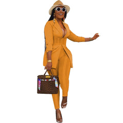 Spring Autumn Women Business Suit Two Piece Set Casual Corset Suit Coat Blazers And Pants Business Office Outfits Matching Sets