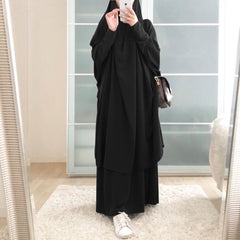 Aovica  Ensemble Femme Musulmane Dubai Turkish Women Khimar 2023 Aid Moubarak Abaya Burka Hijab Dress Islam Prayer Clothing Djellaba