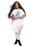 Aovica  Outfits For Woman Plus Size Tshirt Top Transparent Pants Sets 2023 Two Piece Set Women Summer