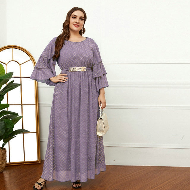 Aovica  Women Plus Size Oversized Maxi Dresses Chic Elegant 2022 Spring Large Long Muslim Evening Party Wedding Festival Clothing