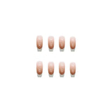 Aovica- Simple False Nail 24pcs Wearable Removable Fake Nail French Style Finished Product With Wering Tools