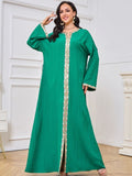 Aovica Plus Fashion Evening Dresses For Women Satin Abaya Dubai Turkey Islam Arabic Muslim Dress Robe Djellaba Femme