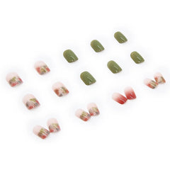 Aovica- Multi-color Smudged Light Luxury Waterproof High-quality Manicure False Nails Wearable Nail With Wearing Tool