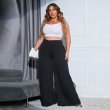 Plus Size Trousers Women's Clothing High Waist Wide Leg Pants 2023 Fashion Casual Loose Large Size Mopping Long Wide Leg Pants